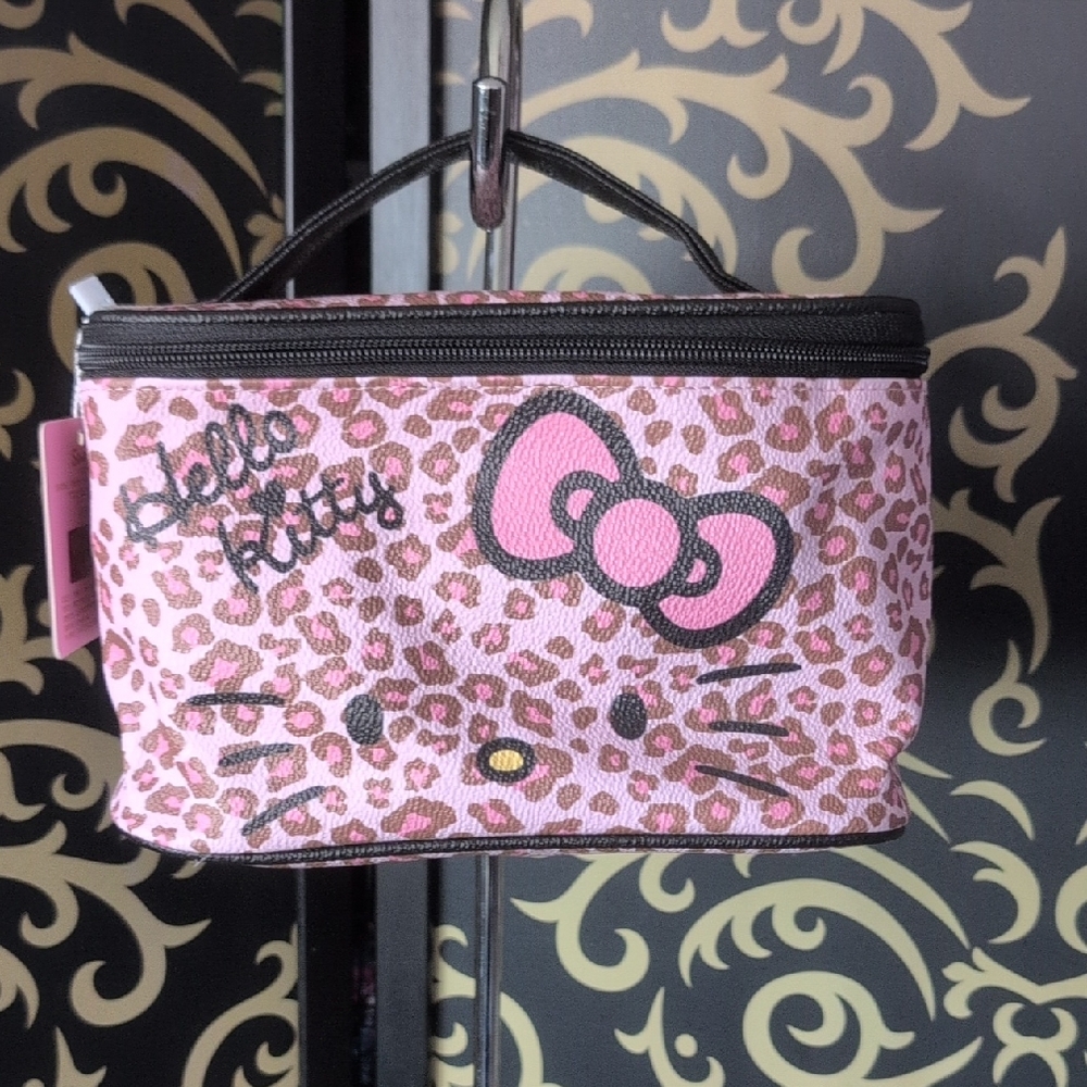 Sanrio Licensed - Hello Kitty Pink Leopard Print Cosmetic Case